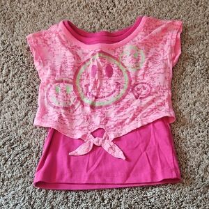 Garanimals Pink Smiley Face Short Sleeve Tee